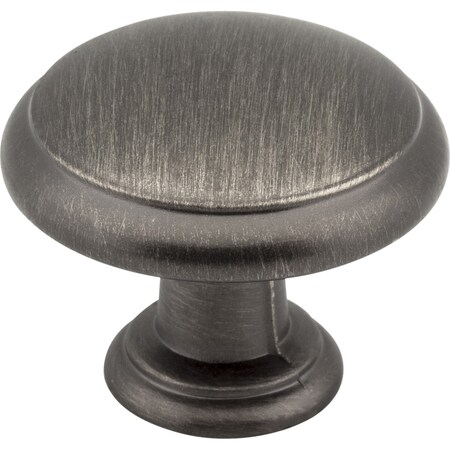Elements 1-3/16" Diameter Brushed Pewter Gatsby Cabinet Mushroom Knob 3940-BNBDL